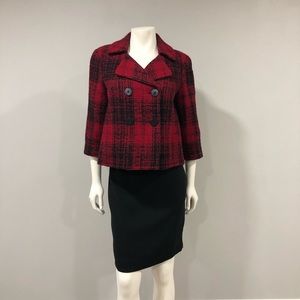 Talbots black and red plaid jacket